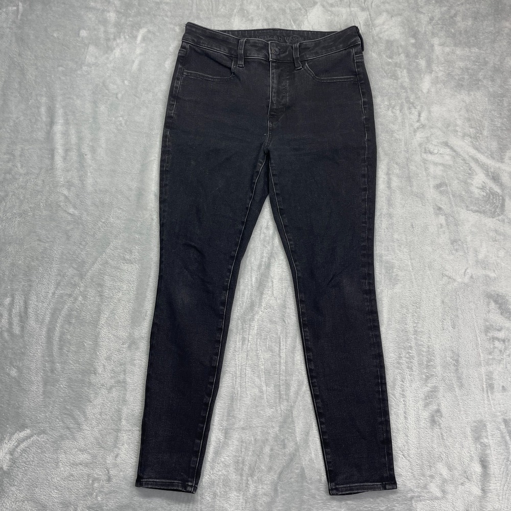 American Eagle Skinny Jeans Womens 28x27 Black High Waisted Slim Fit Streetwear